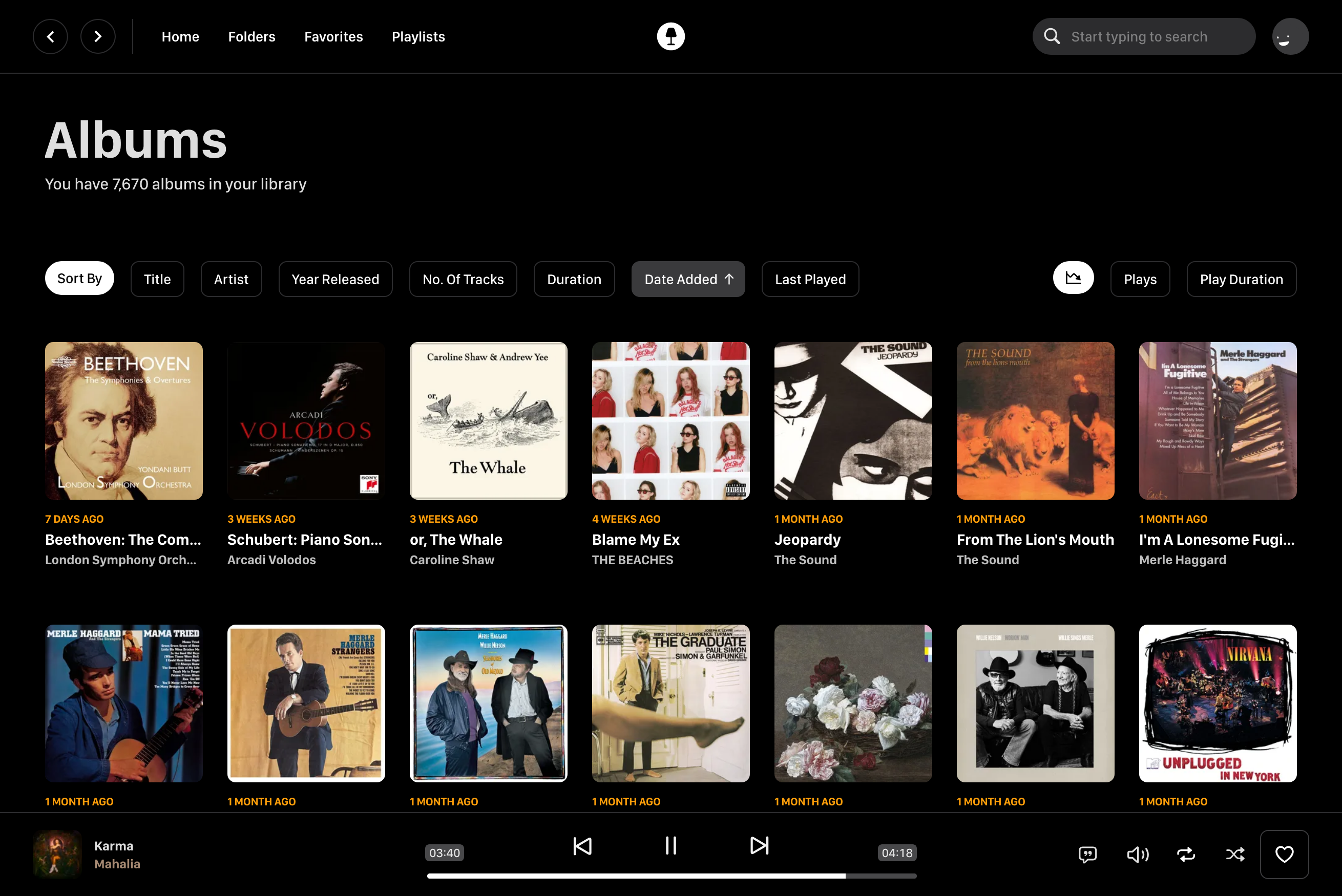 Browse albums